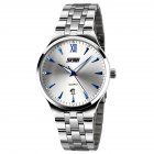 SKMEI Men Sports Quartz Watch Date Display Luminous Waterproof Stainless Steel Wristwatch Blue