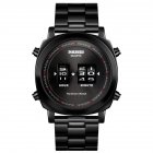 SKMEI Men Watches Quartz Wristwatch Fashion Steel Watchband Casual Quartz Roller Watch Black 2