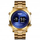 SKMEI Men Watches Quartz Wristwatch Fashion Steel Watchband Casual Quartz Roller Watch gold 1