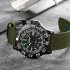 SKMEI Mens Digital Watches Quartz Movement Well sealed Waterproof Time Date Display Nylon Band Wrist Watch green