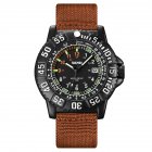 SKMEI Mens Digital Watches Quartz Movement Well-sealed Waterproof Time Date Display Nylon Band Wrist Watch Brown
