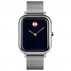 SKMEI Unisex Square Shape Casual Quartz Watch Sliver