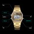 SKMEI Women Fashion Alarm Clock Waterproof Diamond Electronic Watch Gold