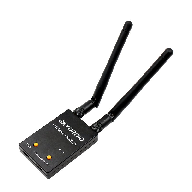 SKYDROID UVC Dual Antenna Control Receiver OTG 5.8G 150CH Full Channel FPV Receiver W/Audio For Android Smartphone black