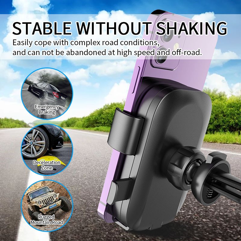 Wireless Car Charger 15W Fast Charging Auto-Clamping Car Charger Phone Mount Air Vent Cell Phone Holder For 4.5-6.7 Inch Phone 