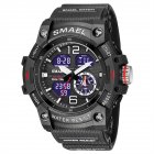 SMAEL Luxury Men Fashion Business Watch Led Digital Sports Quartz Wristwatch Casual Waterproof Calendar Clock Watches black