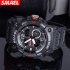 SMAEL Luxury Men Fashion Business Watch Led Digital Sports Quartz Wristwatch Casual Waterproof Calendar Clock Watches black gold