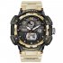 SMAEL Men Sports Watch Fashion Clock 50m Waterproof Luminous Pointer Multi functional Digital Quartz Wristwatch Khaki
