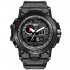SMAEL Men Sports Watch 50m Waterproof Shockproof Clock Alarm Dual Display Luminous Quartz Wristwatch black gold