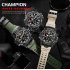 SMAEL Men Sports Watch 50m Waterproof Shockproof Clock Alarm Dual Display Luminous Quartz Wristwatch black gold