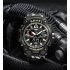SMAEL Men Sports Watch 50m Waterproof Shockproof Clock Alarm Dual Display Luminous Quartz Wristwatch ArmyGreen