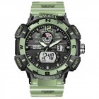 SMAEL Men Sports Watch Fashion Clock 50m Waterproof Luminous Pointer Multi-functional Digital Quartz Wristwatch tea green