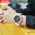 SMAEL Men Sports Watch Fashion Clock 50m Waterproof Luminous Pointer Multi functional Digital Quartz Wristwatch Khaki