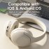 SPACEO3 Wireless Headset over Ear Computer Headphones Anc Noise Canceling Headset Light Grey
