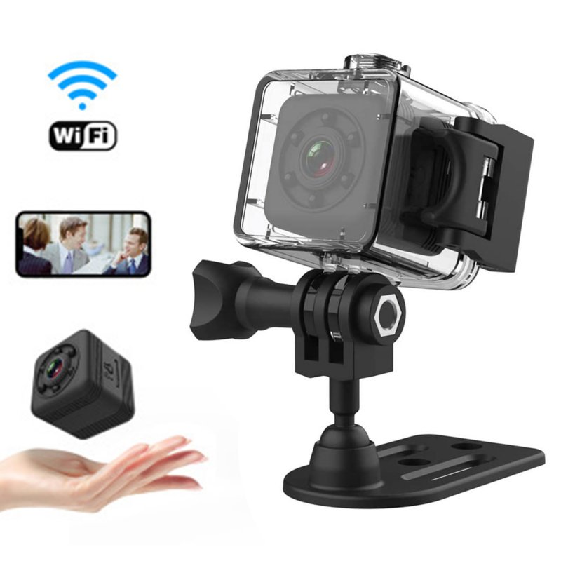 Wholesale SQ29 Mini Camera Waterproof Shell Back Clip 360Dgree Back Clamp  Base Waterpoof Base Data Line User Manual black From China