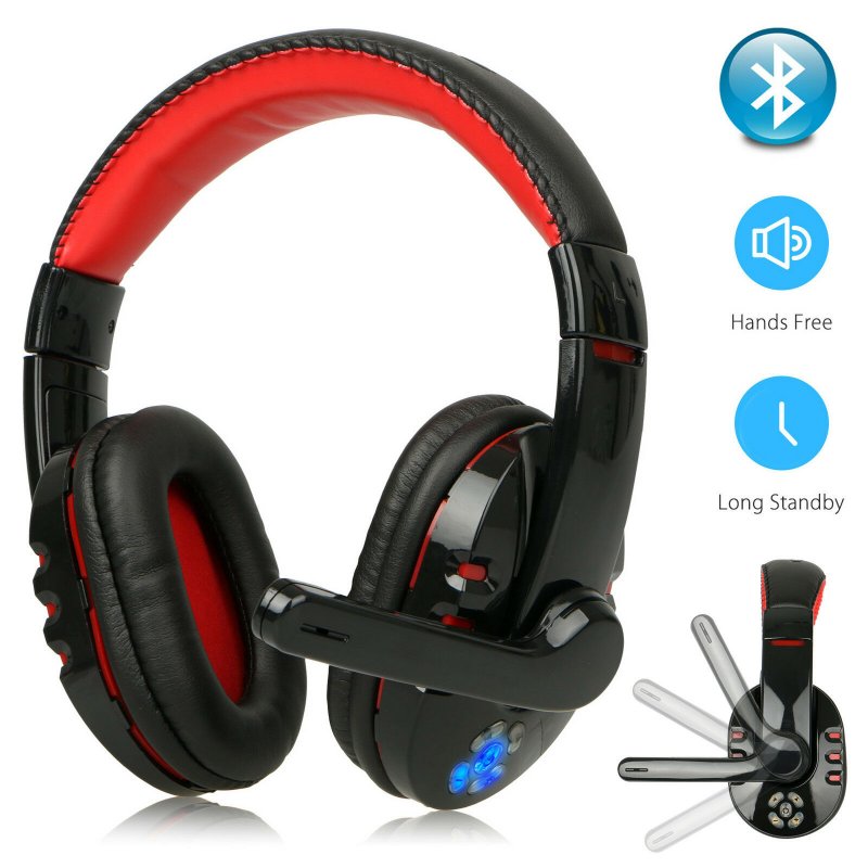 Bluetooth Wireless Gaming Headset for Xbox PC PS4 with Mic LED Volume Control 