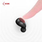 SSK TWS Wireless Bluetooth <span style='color:#F7840C'>Earphone</span> - Black