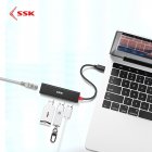 SSK Type C Usb Hub USB C Usb Adapter Docking Station Aluminum Type c to Ethernet 1000M  3 USB 3 0 Interface SHU C540