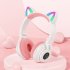 STN26 Headphones With Built in Microphone Colorful Lights Cat Ear Shape Over Ear Wireless Headphones For Boys Girls Kids black