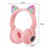 STN26 Headphones With Built in Microphone Colorful Lights Cat Ear Shape Over Ear Wireless Headphones For Boys Girls Kids black