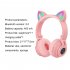 STN26 Headphones With Built in Microphone Colorful Lights Cat Ear Shape Over Ear Wireless Headphones For Boys Girls Kids black