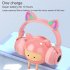 STN26 Headphones With Built in Microphone Colorful Lights Cat Ear Shape Over Ear Wireless Headphones For Boys Girls Kids black