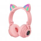 STN26 Headphones With Built-in Microphone Colorful Lights Cat Ear Shape Over Ear Wireless Headphones