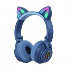 STN26 Headphones With Built-in Microphone Colorful Lights Cat Ear Shape Over Ear Wireless Headphones