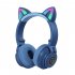 STN26 Headphones With Built in Microphone Colorful Lights Cat Ear Shape Over Ear Wireless Headphones For Boys Girls Kids black