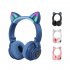 STN26 Headphones With Built in Microphone Colorful Lights Cat Ear Shape Over Ear Wireless Headphones For Boys Girls Kids black