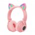 STN26 Headphones With Built in Microphone Colorful Lights Cat Ear Shape Over Ear Wireless Headphones For Boys Girls Kids black