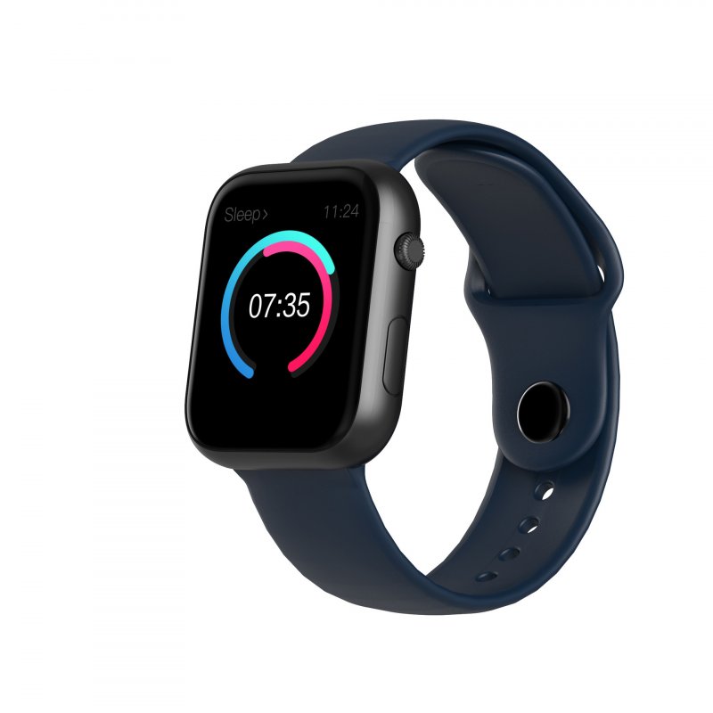 SX16 Smart Bracelet Watch 1.3inch TFT Screen Bluetooth4.0 Blood Pressure Heart Rate Monitor Fitness Tracker Wristband Black shell blue PU strap