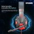 SY830MV Wired Headset Noise Canceling Stereo Headphones Over Ear Headphones With Cool LED Lighting For Cell Phone Gaming Computer Laptop black red