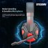SY830MV Wired Headsets Over Ear Stereo Earphones Cool Lighting Gaming Headset for Smart Phones Computer Laptop Tablet Black Red