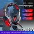 SY830MV Wired Headsets Over Ear Stereo Earphones Cool Lighting Gaming Headset for Smart Phones Computer Laptop Tablet Black Red