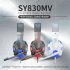 SY830MV Wired Headsets Over Ear Stereo Earphones Cool Lighting Gaming Headset for Smart Phones Computer Laptop Tablet Black Red