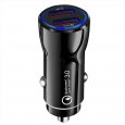 QC3.0 3.1A Fast Charge Car Charger - Black