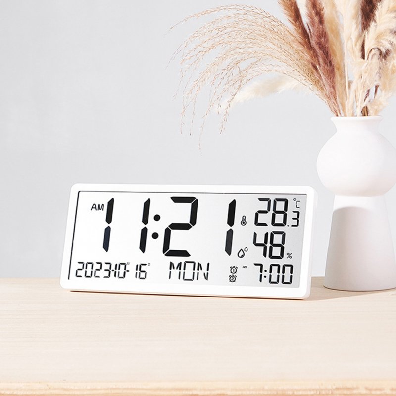 Multifunctional Wall Clock Time Date Temperature Humidity Display Digital Clock Electronic Clock 