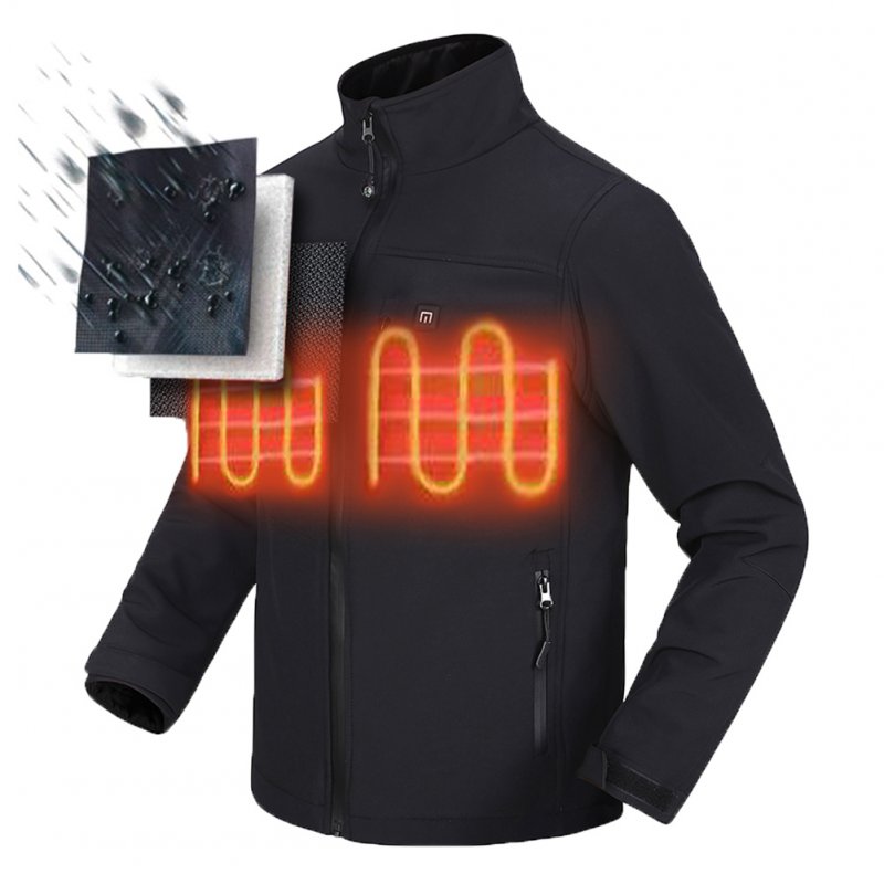 Safe Electric Heating Jacket Riding Warm Clothing with Battery and Charger black_L