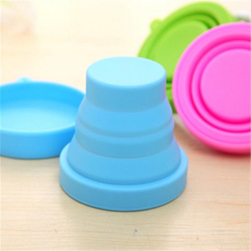 Retractable Folding Silicone Water Cup-Blue
