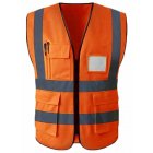 Safety Vest High Visibility Waistcoat with Pockets One Size Orange