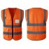 Safety Vest High Visibility Waistcoat with Pockets One Size Orange