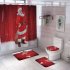 Santa Claus Christmas Snowman Christmas Tree Pattern Printing Shower Curtain   Floor Mat  Toilet Seat Cover  Foot Pad Set Y141 As shown