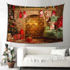 Santa Claus Halloween Fireplace Background Cloth  Tapestry 150 200cm Hanging Decoration Type A