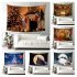 Santa Claus Halloween Fireplace Background Cloth  Tapestry 150 200cm Hanging Decoration Type C