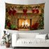 Santa Claus Halloween Fireplace Background Cloth  Tapestry 150 200cm Hanging Decoration Type C