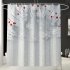 Santa Claus Pattern Printing Bath set Shower Curtain Toilet Mat Set for Christmas Decor black 3pcs mat