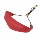 Saxophone Neck Band Leather Neck Strap Leather Mat   Metal Buckle Saxophone Accessories red F 75