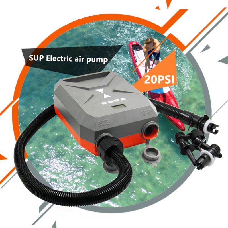 20psi Electric Air Pump High Pressure Air Compressor with 6PCS Nozzles for Kayak Boat Swimming Pool Air Cushions