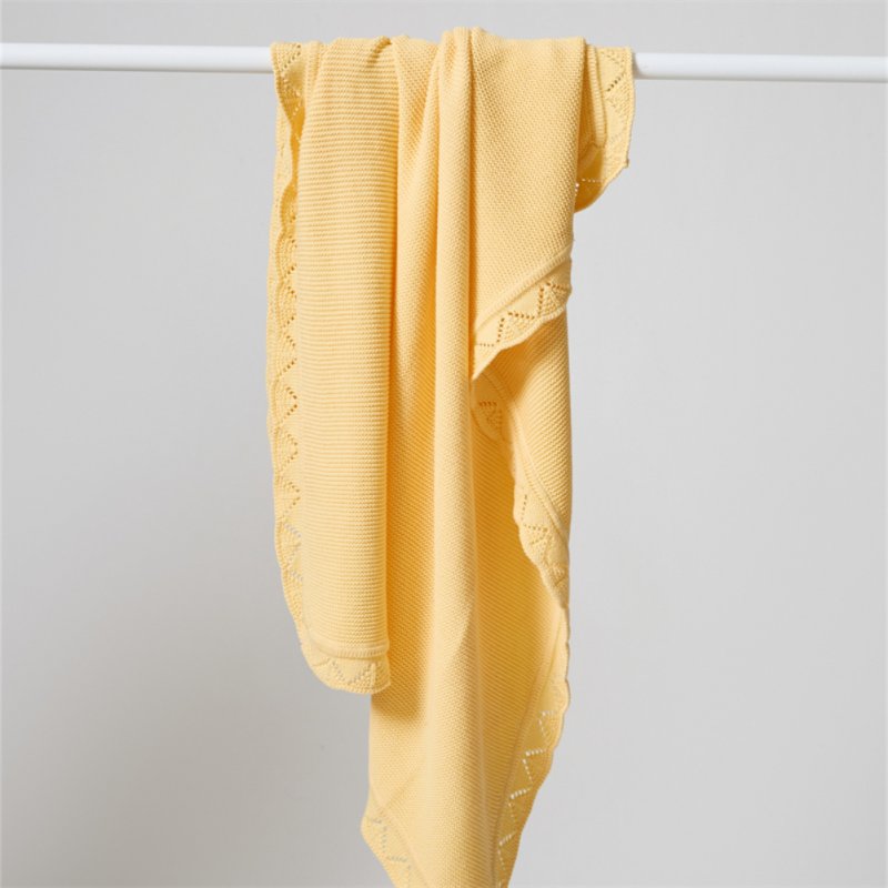 Solid Color Knitted Blanket Lightweight Comfortable Breathable Machine Washable Super Soft Throw Blanket lemon yellow 80 x 100CM